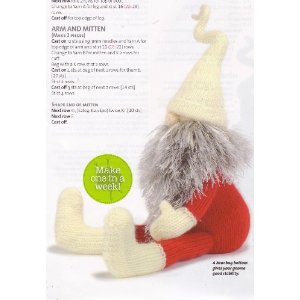 Yultide Gnomes Christmas Swedish Gnomes Toys designed by Alan Dart Knitting Pattern: Small Gnome size 12.5" 32cm Medium Gnome size 14" 35.5cm Large Gnome size 15" 38cm (Simply Knitting Magazine Pull Out Pattern)