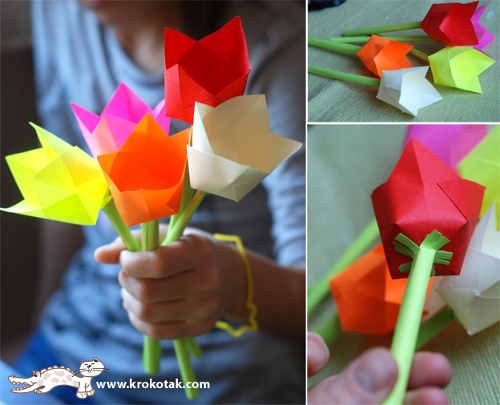 Как сделать цветы из бумаги на стену