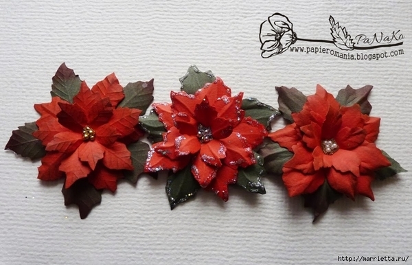 Рождественский цветок пуансетия своими руками. Мастер-класс Ирины Еремчук
