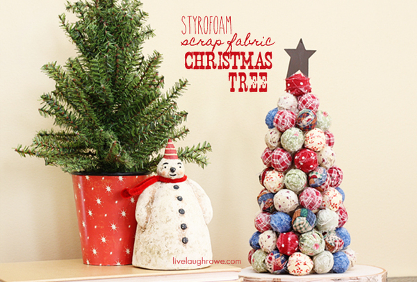 Fabulous and Festive Scrap Fabric Christmas Tree with livelaughrowe.com