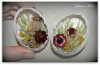 Пасхальная композиция из яичной скорлупы, кружев и сухоцветов 